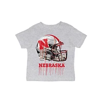 Infant Vive La Fete  Gray Nebraska Huskers Dripping Football Helmet T-Shirt