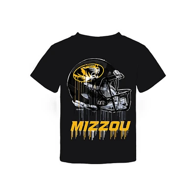Toddler Vive La Fete  Black Missouri Tigers Dripping Football Helmet T-Shirt