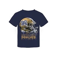 Toddler Vive La Fete  Navy Montana State Bobcats Dripping Football Helmet T-Shirt