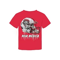 Toddler Vive La Fete  Cherry New Mexico Lobos Dripping Football Helmet T-Shirt