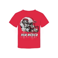 Toddler Vive La Fete  Cherry New Mexico Lobos Dripping Football Helmet T-Shirt
