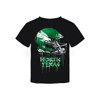 Toddler Vive La Fete  Black North Texas Mean Green Dripping Football Helmet T-Shirt