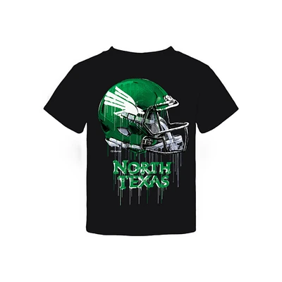 Toddler Vive La Fete  Black North Texas Mean Green Dripping Football Helmet T-Shirt