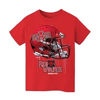 Youth Vive La Fete  Red Arkansas State Wolves Dripping Football Helmet T-Shirt