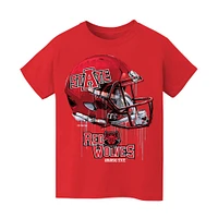 Youth Vive La Fete  Red Arkansas State Wolves Dripping Football Helmet T-Shirt