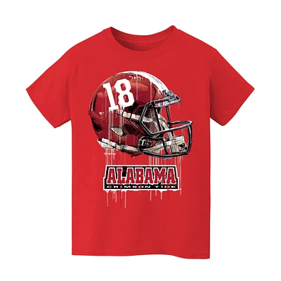 Youth Vive La Fete  Crimson Alabama Tide Dripping Football Helmet T-Shirt