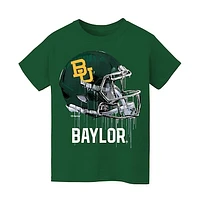 Youth Vive La Fete  Green Baylor Bears Dripping Football Helmet T-Shirt