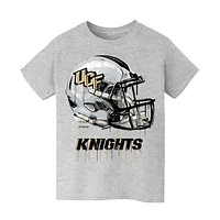 Youth Vive La Fete  Heather Gray UCF Knights Dripping Football Helmet T-Shirt