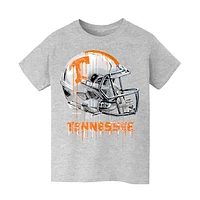 Youth Vive La Fete  Heather Gray Tennessee Volunteers Dripping Football Helmet T-Shirt
