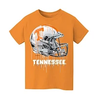 Youth Vive La Fete  Orange Tennessee Volunteers Dripping Football Helmet T-Shirt