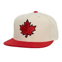 Men's Mitchell & Ness Cream/Red Canada 2025 4 Nations Face-Off Team Snapback Hat