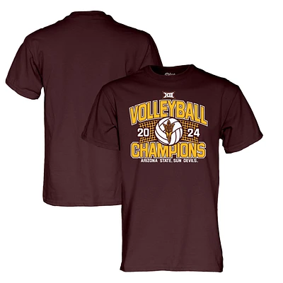 Unisex Blue 84 Maroon Arizona State Sun Devils 2024 Big 12 Volleyball Regular Season Champions T-Shirt