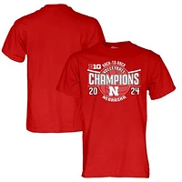 Unisex Blue 84 Scarlet Nebraska Huskers Back-to-Back Big Ten Women's Volleyball Regular Season Champions T-Shirt