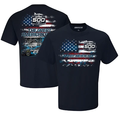 Men's Checkered Flag Sports Navy Daytona International Speedway 2025 500 Patriotic T-Shirt