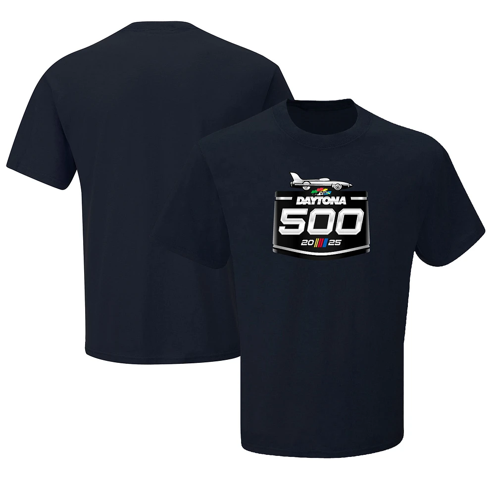 Men's Checkered Flag Sports Navy Daytona International Speedway 2025 500 Logo T-Shirt