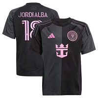 Youth adidas Jordi Alba Ramos Black Inter Miami CF 2025 The Fortitude Kit Replica Player Jersey