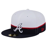 Men's New Era  Navy/White Atlanta Braves Paint Stroke 59FIFTY Fitted Hat