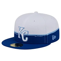Men's New Era  Royal/White Kansas City Royals Paint Stroke 59FIFTY Fitted Hat