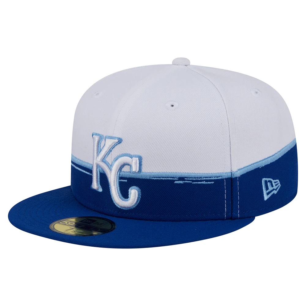 Men's New Era  Royal/White Kansas City Royals Paint Stroke 59FIFTY Fitted Hat