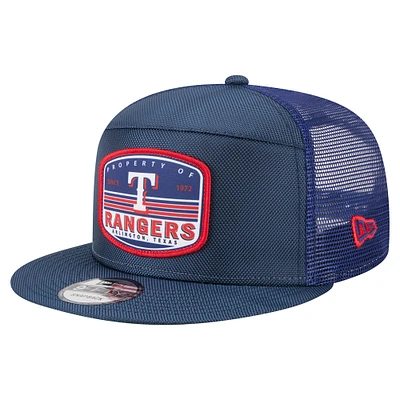 Men's New Era  Royal Texas Rangers Split Panel 9FIFTY Trucker Snapback