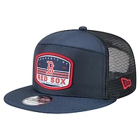 Men's New Era  Navy Boston Red Sox Split Panel 9FIFTY Trucker Snapback