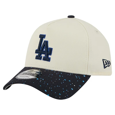 Men's New Era  Cream Los Angeles Dodgers Speckle A-Frame 9FORTY Adjustable Hat