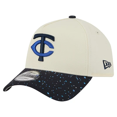 Men's New Era  Cream Minnesota Twins Speckle A-Frame 9FORTY Adjustable Hat