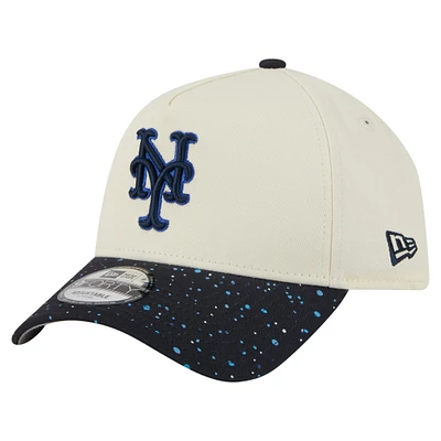 Men's New Era  Cream New York Mets Speckle A-Frame 9FORTY Adjustable Hat