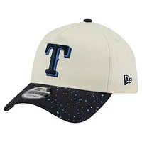 Men's New Era  Cream Texas Rangers Speckle A-Frame 9FORTY Adjustable Hat