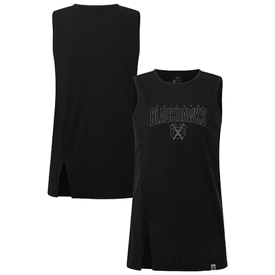 Women's Levelwear Black Chicago Blackhawks Influx Darkmoon Tank Top