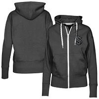 Women's Levelwear  Black Seattle Kraken Gardinia Nightfall Full-Zip Hoodie Jacket