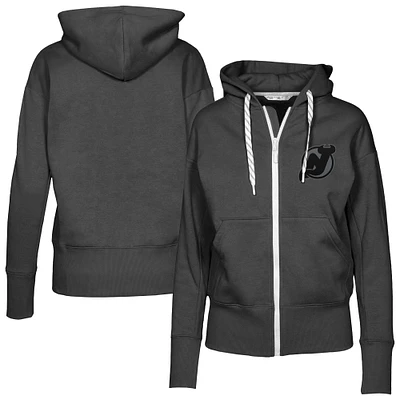 Women's Levelwear  Black New Jersey Devils Gardinia Nightfall Full-Zip Hoodie Jacket