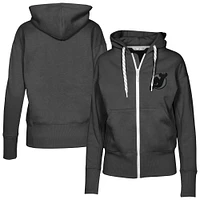 Women's Levelwear  Black New Jersey Devils Gardinia Nightfall Full-Zip Hoodie Jacket