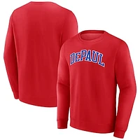Men's Red DePaul Blue Demons Short Name Fleece Pullover Sweatshirt