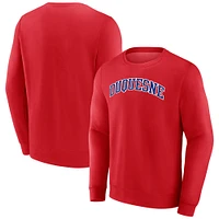 Men's Red Duquesne Dukes Short Name Fleece Pullover Sweatshirt