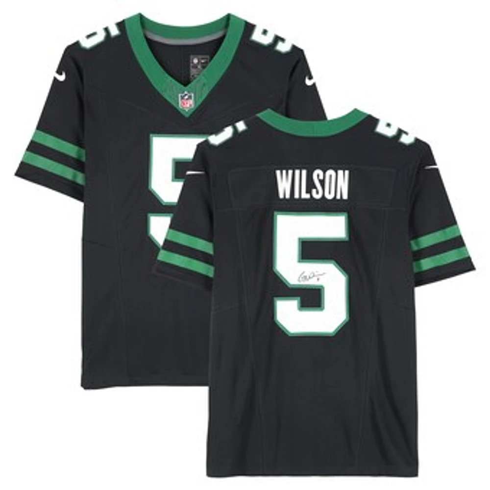 Garrett Wilson New York Jets Autographed Nike 2024 Black Alternate Limited Jersey