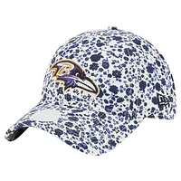 Women's New Era  Cream Baltimore Ravens Ditzy 9TWENTY Adjustable Hat