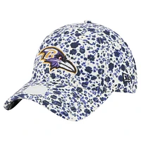 Women's New Era  Cream Baltimore Ravens Ditzy 9TWENTY Adjustable Hat