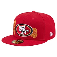 Men's New Era Scarlet San Francisco 49ers State Stitch 59FIFTY Fitted Hat