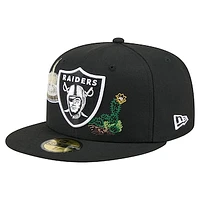 Men's New Era Black Las Vegas Raiders State Stitch 59FIFTY Fitted Hat