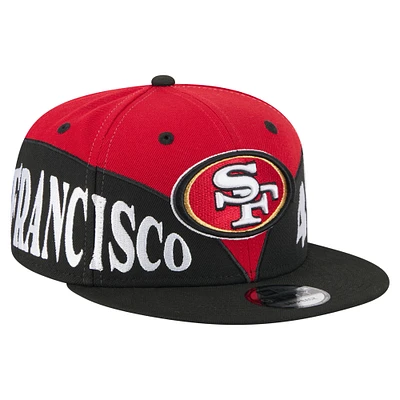 Men's New Era  Scarlet/Black San Francisco 49ers Split 9FIFTY Snapback Hat