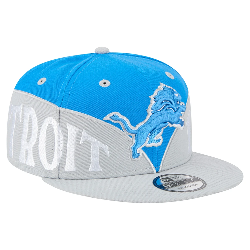 Men's New Era Blue/Gray Detroit Lions Split 9FIFTY Snapback Hat
