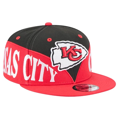 Men's New Era  Black/Red Kansas City Chiefs Split 9FIFTY Snapback Hat