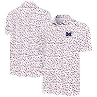 Men's Antigua White Michigan Wolverines Independence Day Polo