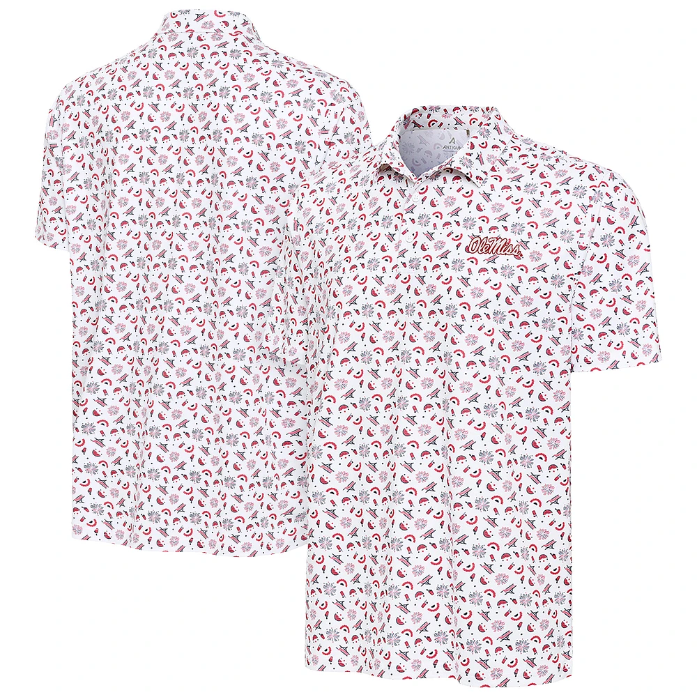 Men's Antigua White Ole Miss Rebels Independence Day Polo