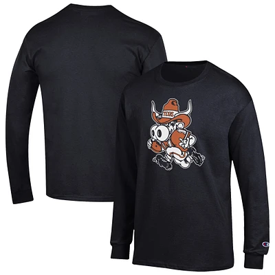 Men's Champion  Black Texas Longhorns Bevo Long Sleeve T-Shirt
