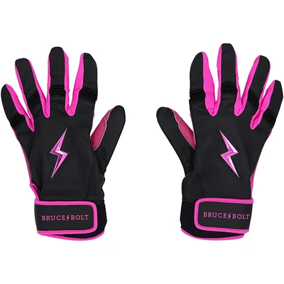 Brandon Nimmo New York Mets Player-Issued Black/Pink Bruce Bolt Batting Gloves from the 2024 MLB Season