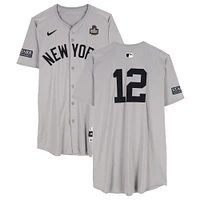 Trent Grisham New York Yankees 2024 World Series Player-Worn #12 Gray Jersey vs. Los Angeles Dodgers on October 25, 2024