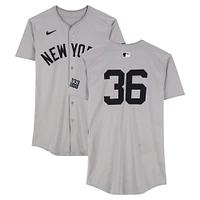 Clarke Schmidt New York Yankees ALDS Game-Used #36 Gray Nike Jersey vs. Kansas City Royals on October 9, 2024