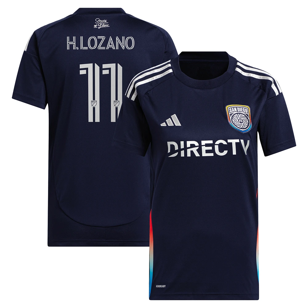 Women's adidas Hirving Lozano Navy San Diego FC 2025 State of Flow Replica Player Jersey